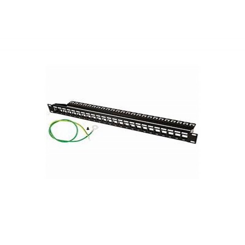 Blank Patch Panel 24 Port Black VC-043-378/S24/1U