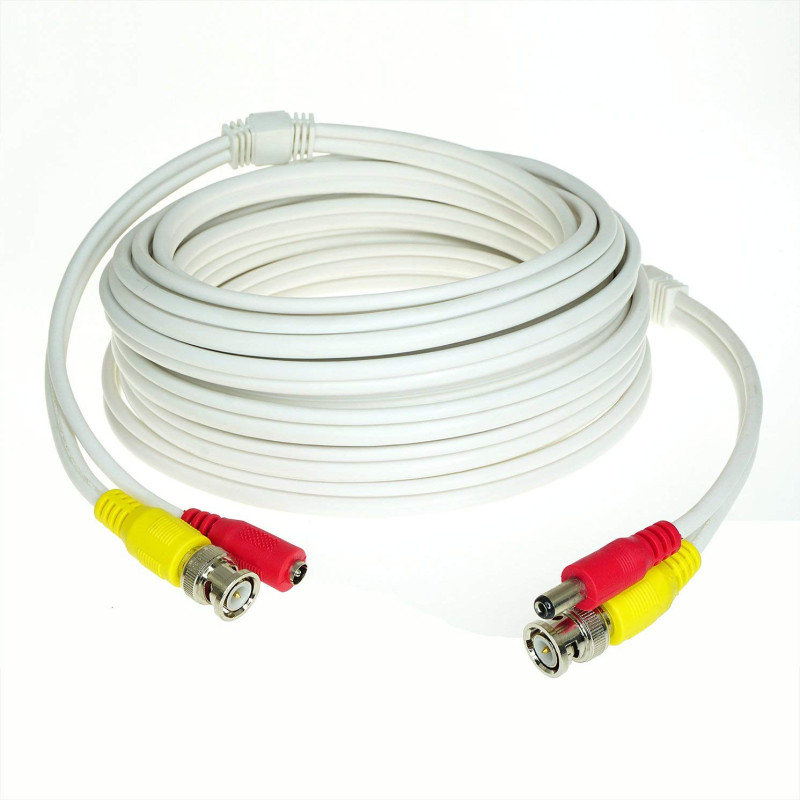Siamese Premade BNC Cable 25ft White SIME-PM25-W