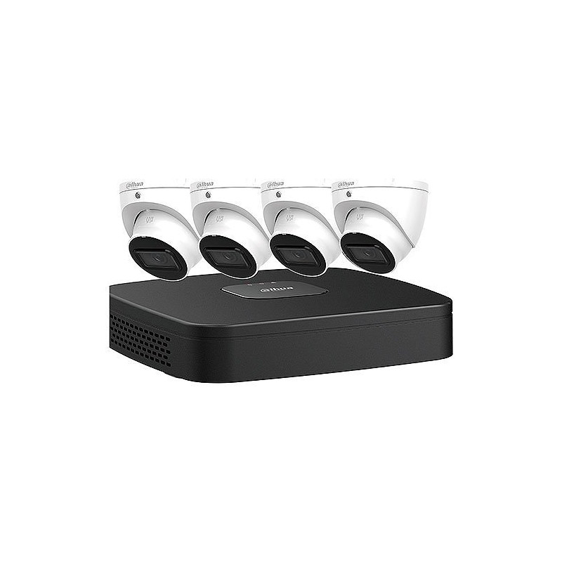 Dahua N444L42A | 4-Channel 4K NVR with 2TB HDD & Four 4MP Night Vision Turret Cameras 2.8mm Fixed