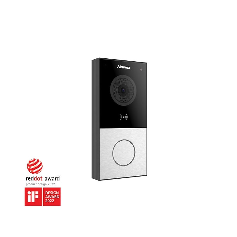 Akuvox  2-Wire Smart Doorbell with 1 Call Button RFID BLE Surface Mount E12S-2