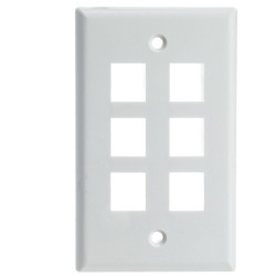 Wall Plate 6-Port White...