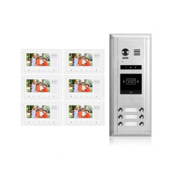 6 Apartment Video Doorbell 2 Wire Buzzer System 6 Monitors 4 .3" 2EZ-DK43361S/ID