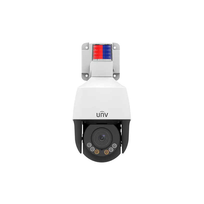 UNV 5MP 4X LightHunter Active Deterrence Mini PTZ Camera, Built in Mic and Spekaer IPC675LFW-AX4DUPKC-VG